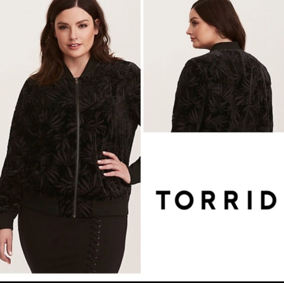 torrid Jackets & Blazers - Torrid Plus Size Burn Out Velvet Bomber Ja…